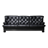 Three-seater sofa "Jupiter" in black leather by Arne Norell, Sweden, 1960.