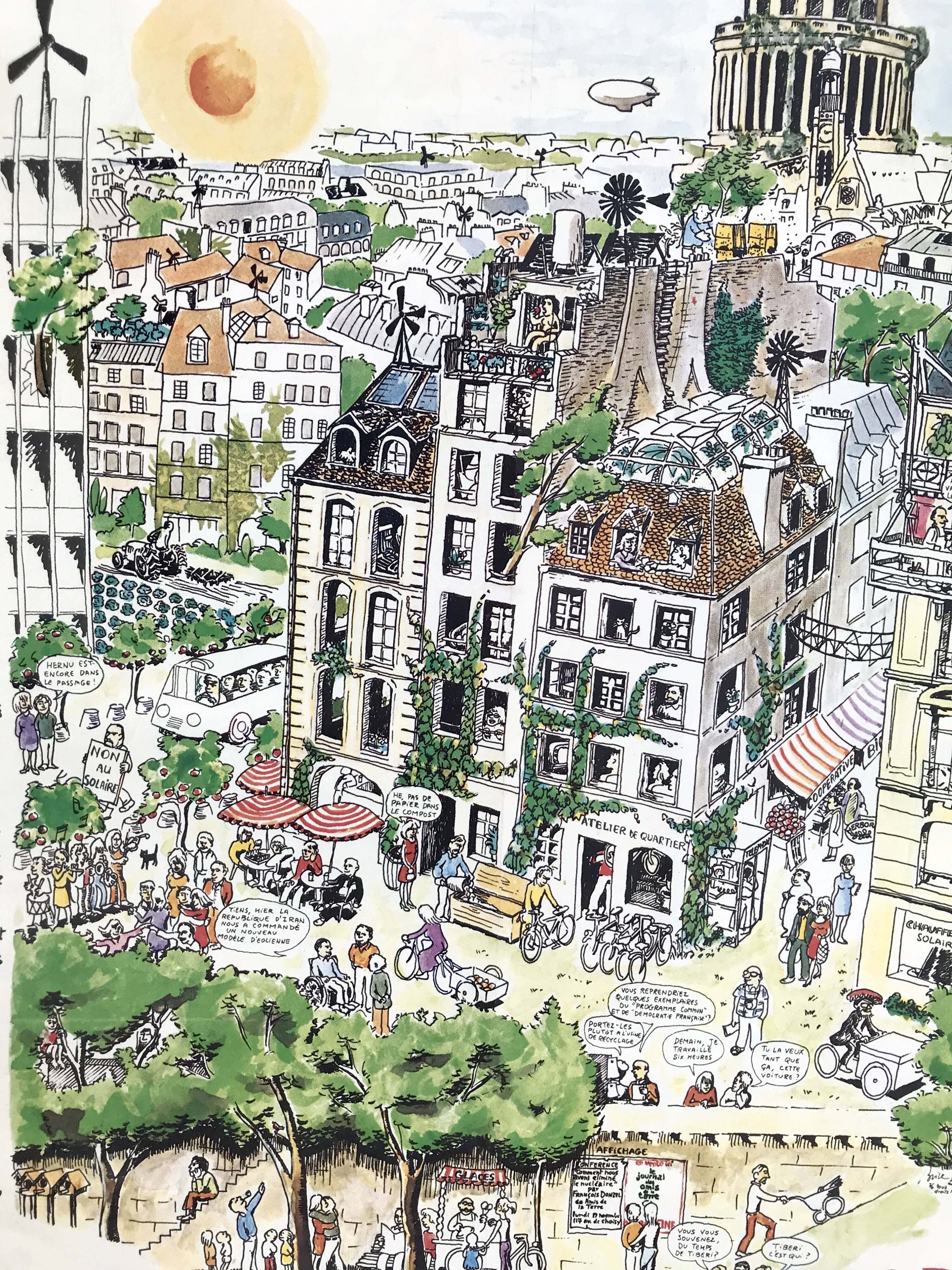 Poster of ecologist candidates René DUMONT / Brice LALONDE with Friends of the Earth in Paris 1976