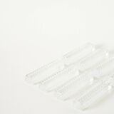 Set of 8 rectangular crystal knife rests, 1950