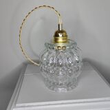 Suspension luminaire 3 globes vintages transparents