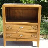 Art Deco bedside table in oak, restored