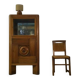 Solid oak display cabinet in the style of Charles Dudouyt, 1950s