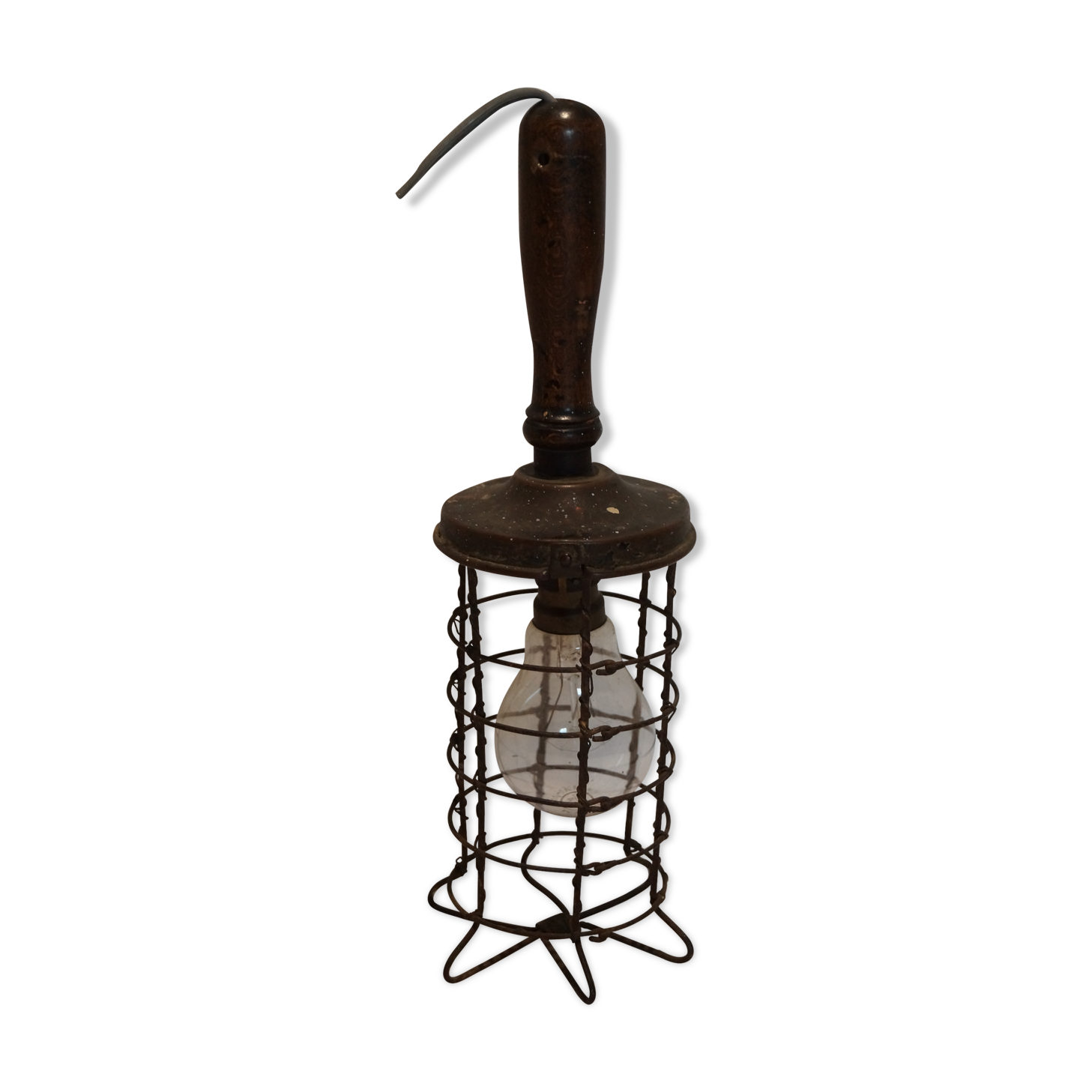 Lampe balladeuse manche en bois