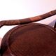 Antique basket in wood and rattan with 3 sections, 1900