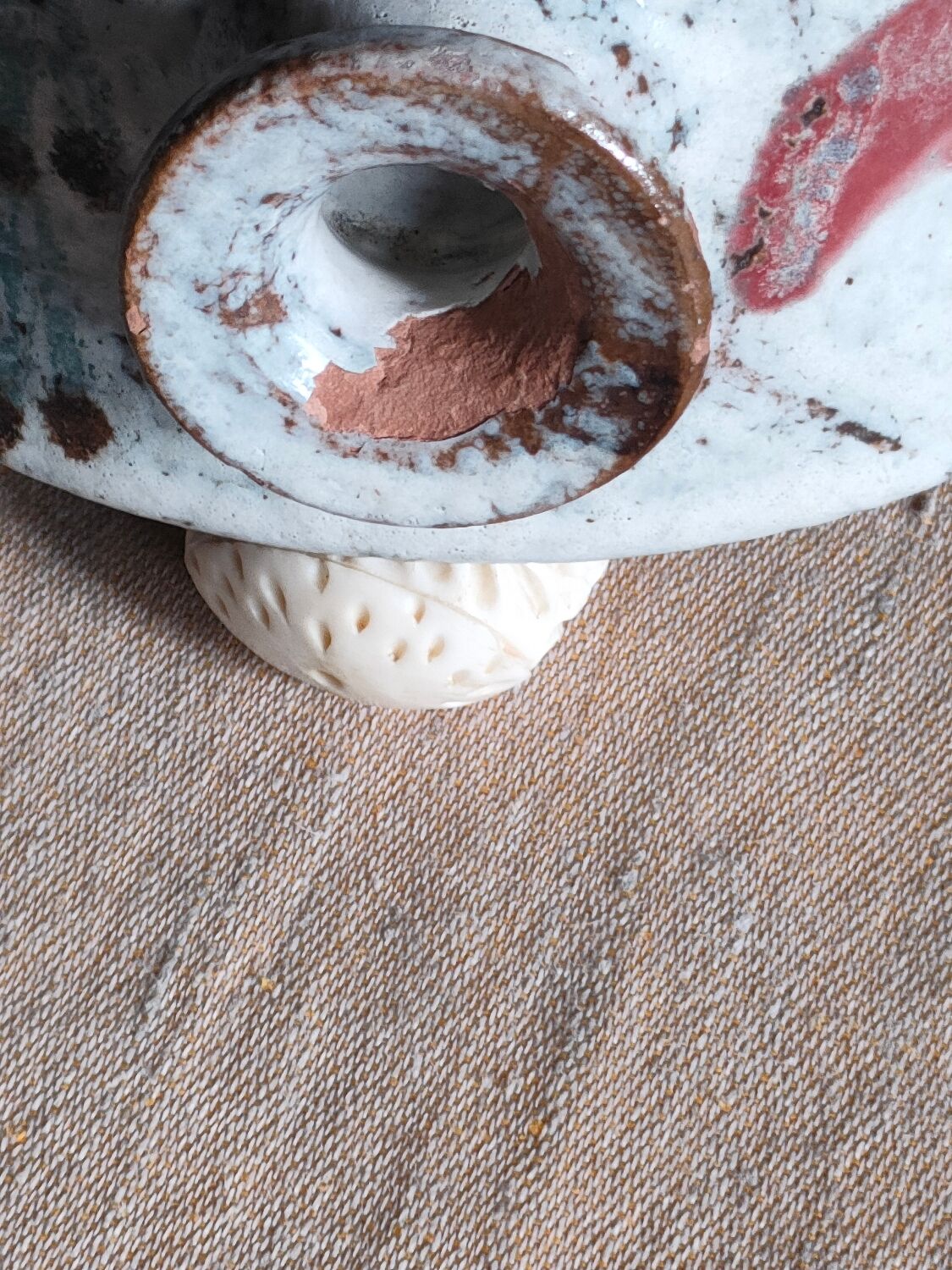 1950s ceramic pot by Gustave Rousseau