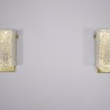Paire d’appliques cristal & laiton 1970’s