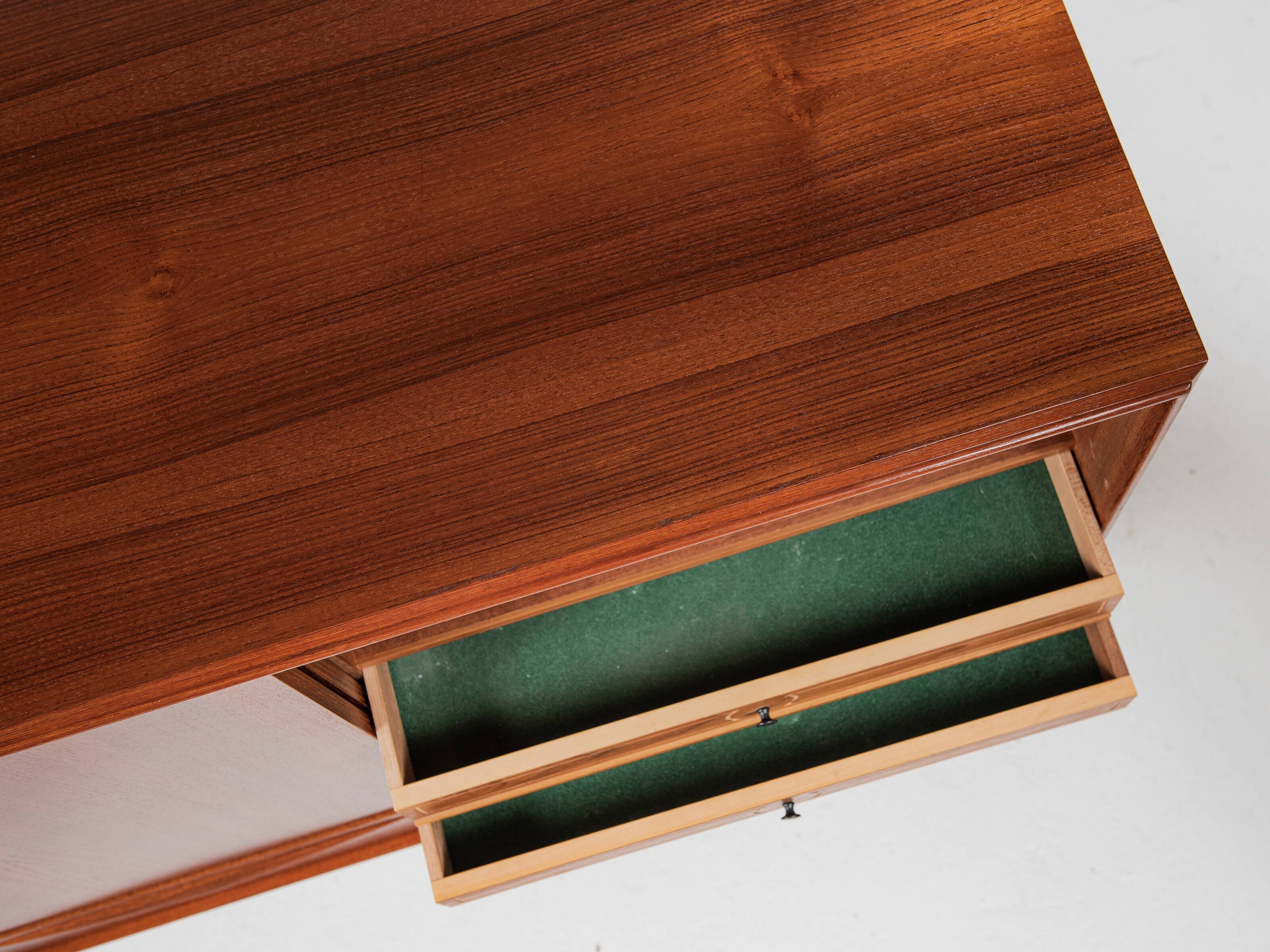 Midcentury Danish highboard in teak by E.W. Bach for Sejling Skabe 1960s - with 4 doors & 4 drawers