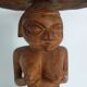 Tabouret en bois sculpté Luba vintage