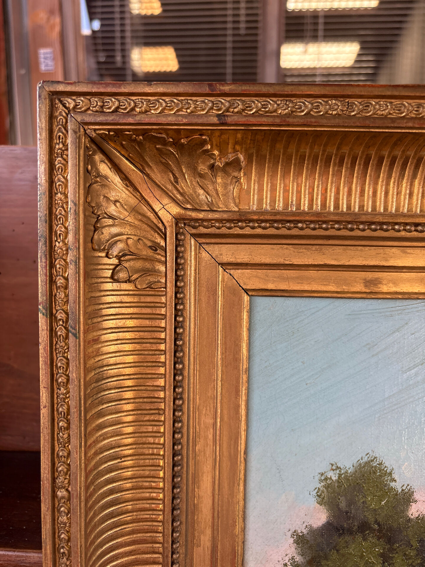 Oil on canvas, old, signed Th. Linsyer (19th-20th century) – gilded frame