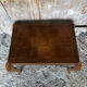 Coffee table wood marquetry tray and curved legs vintage