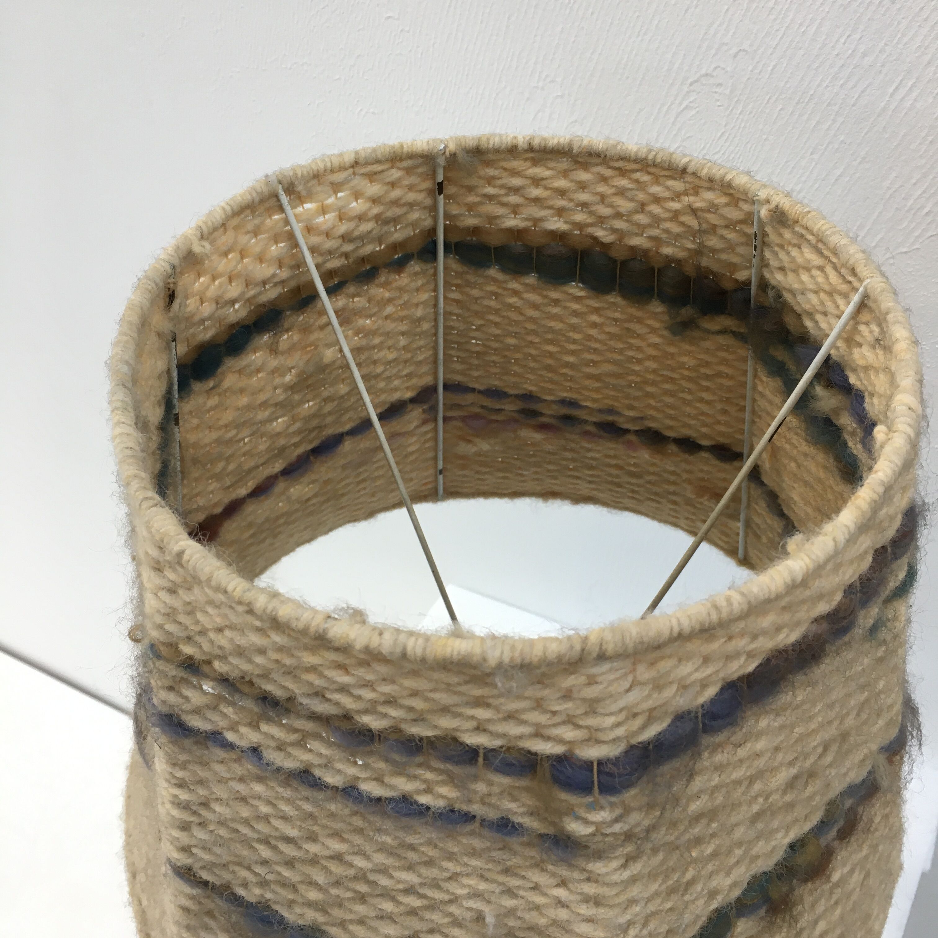 Art Deco table lamp in blue Clichy glass