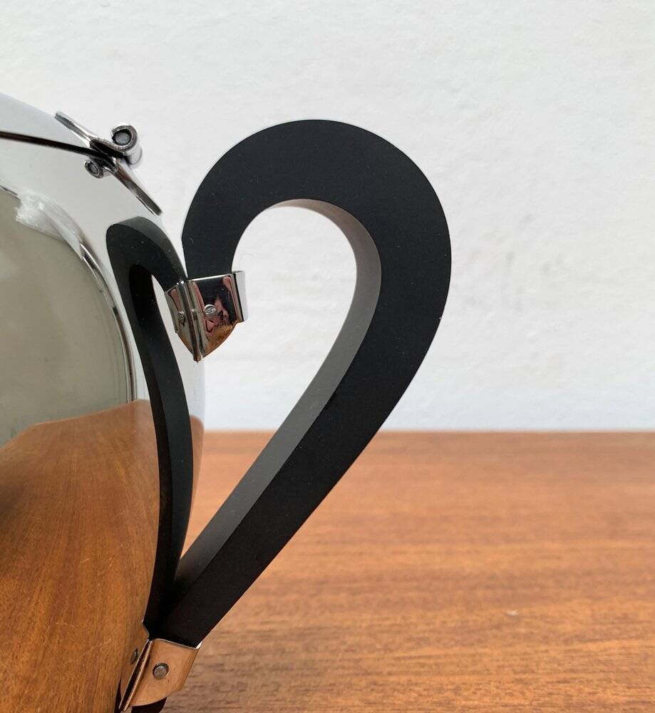 Postmodern Italian Bomb Teapot in Stainless Steel and Bakelite by Carlo Alessi for Alessi
