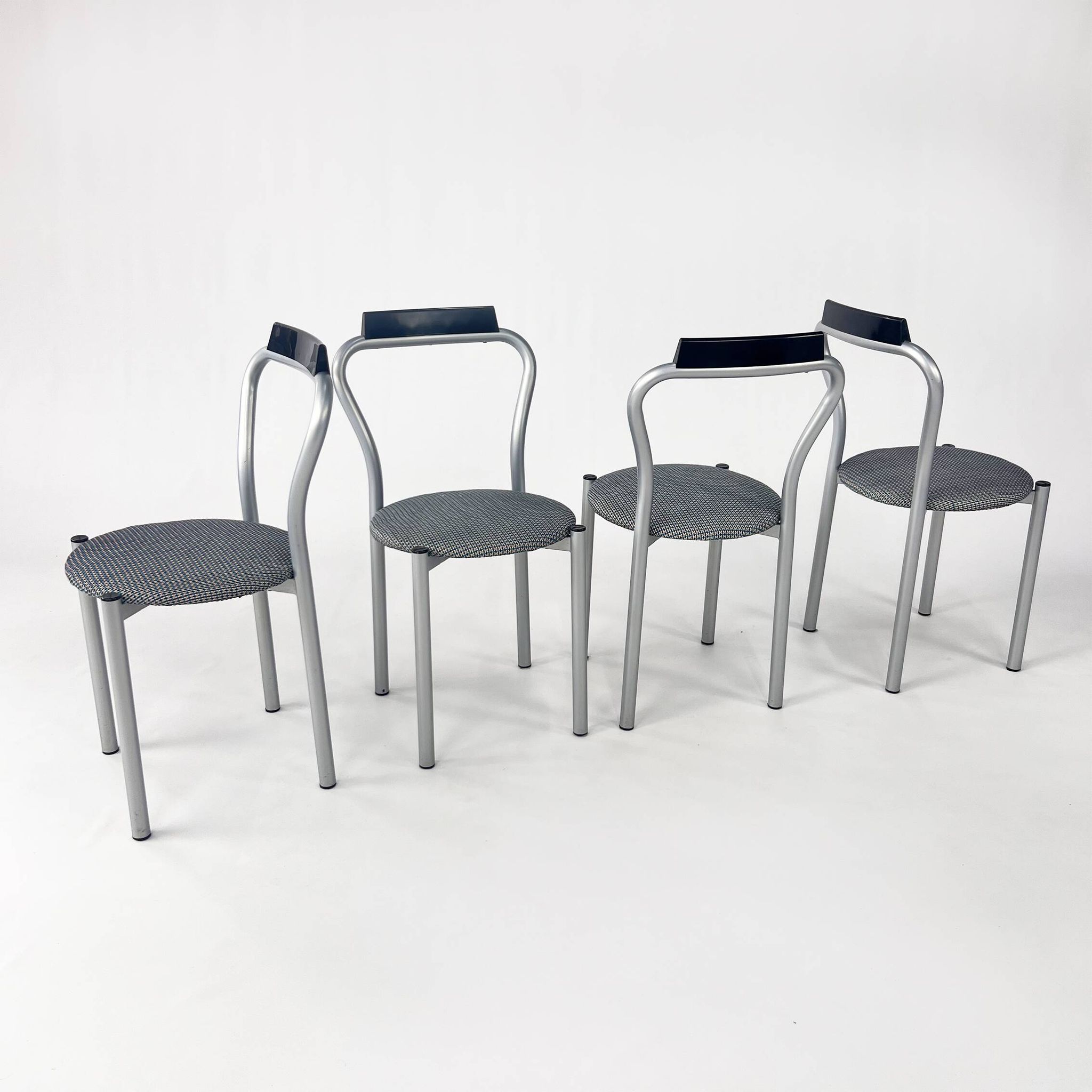Ensemble de 4 chaises de salle à manger par Calligaris Italie, 1980
