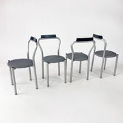 Ensemble de 4 chaises de salle à manger par Calligaris Italie, 1980