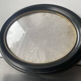 Large Vintage Oval  Bakelite Black Frame with Convex glass 23.5 cm x 18.5 cm