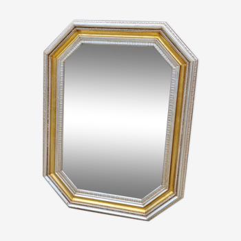 Miroir octogonal bois à frise d'oves années 20 66x86cm