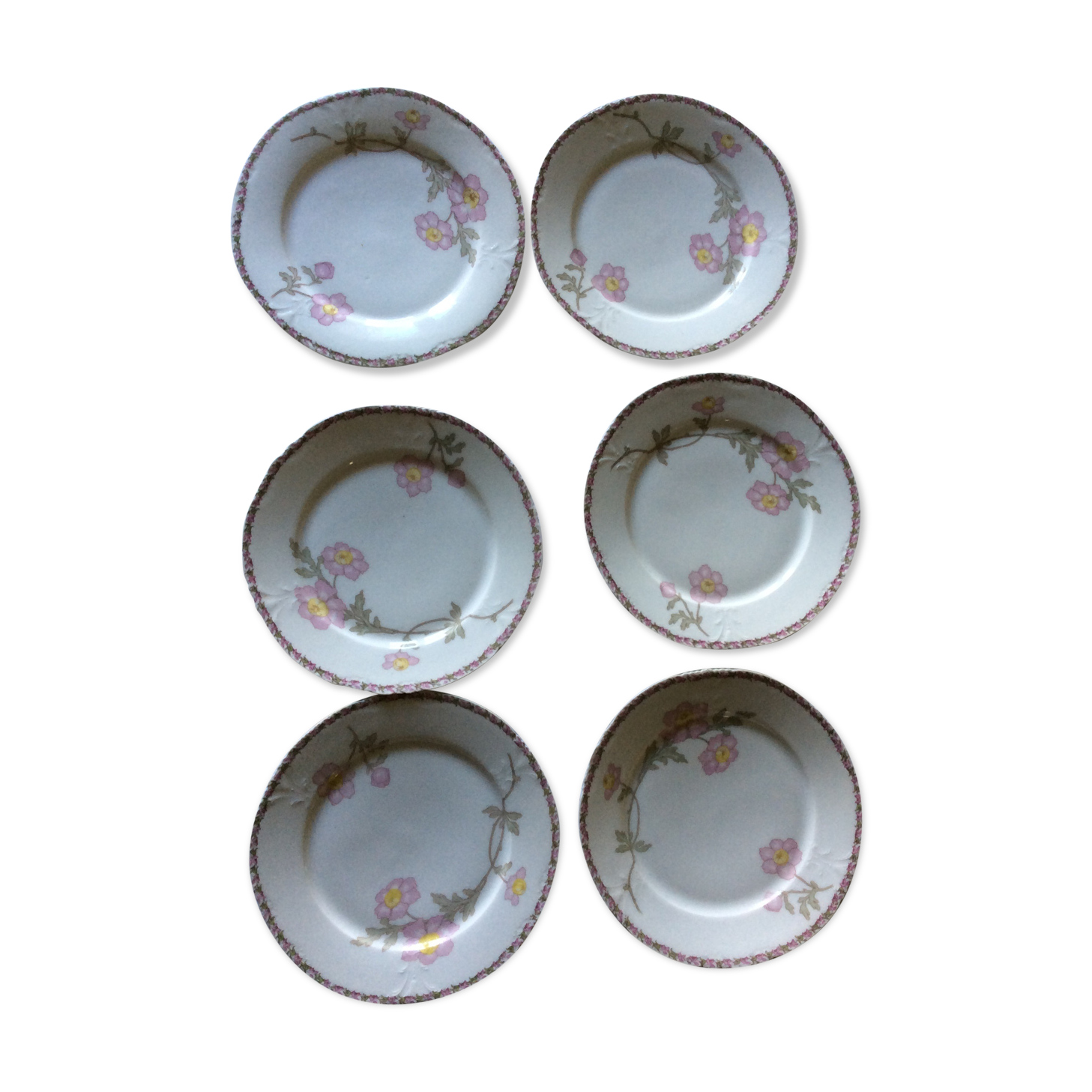 6 plates have dessert in fine Limoges porcelain