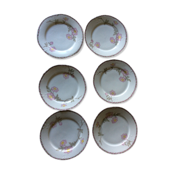 Set of 6 assiettes a dessert en porcelaine fine de Limoges