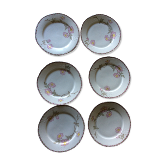 Set of 6 assiettes a dessert en porcelaine fine de Limoges