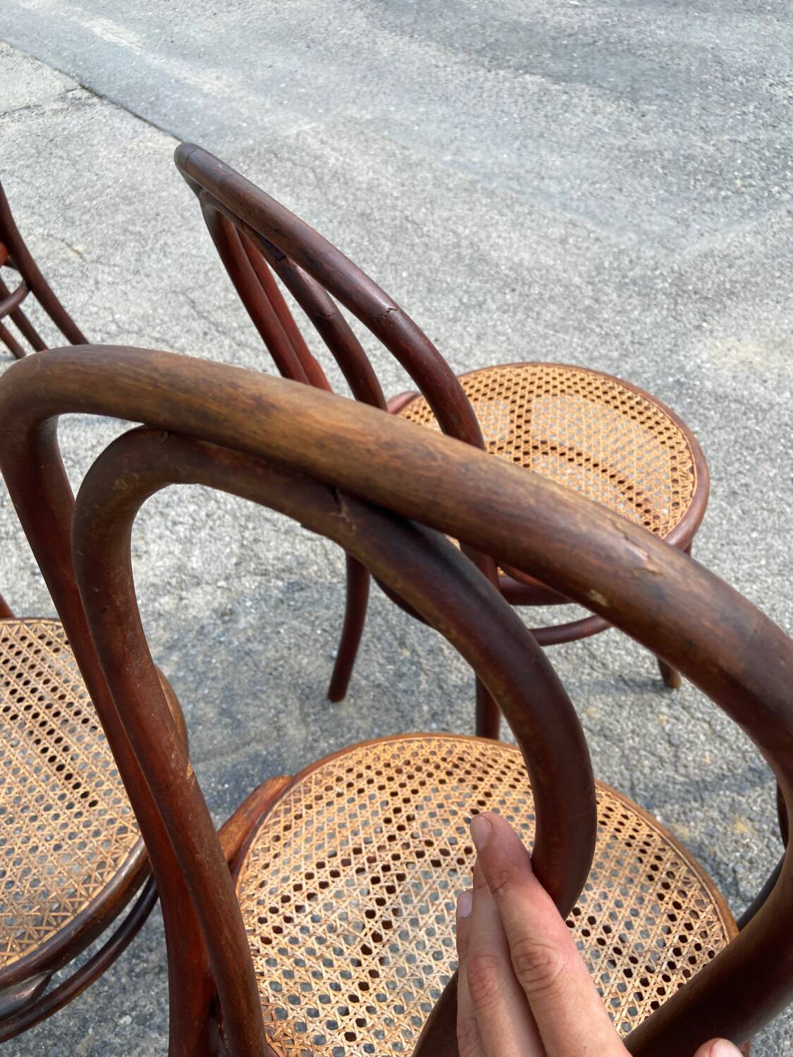 Set of 7 Thonet bistro chairs
