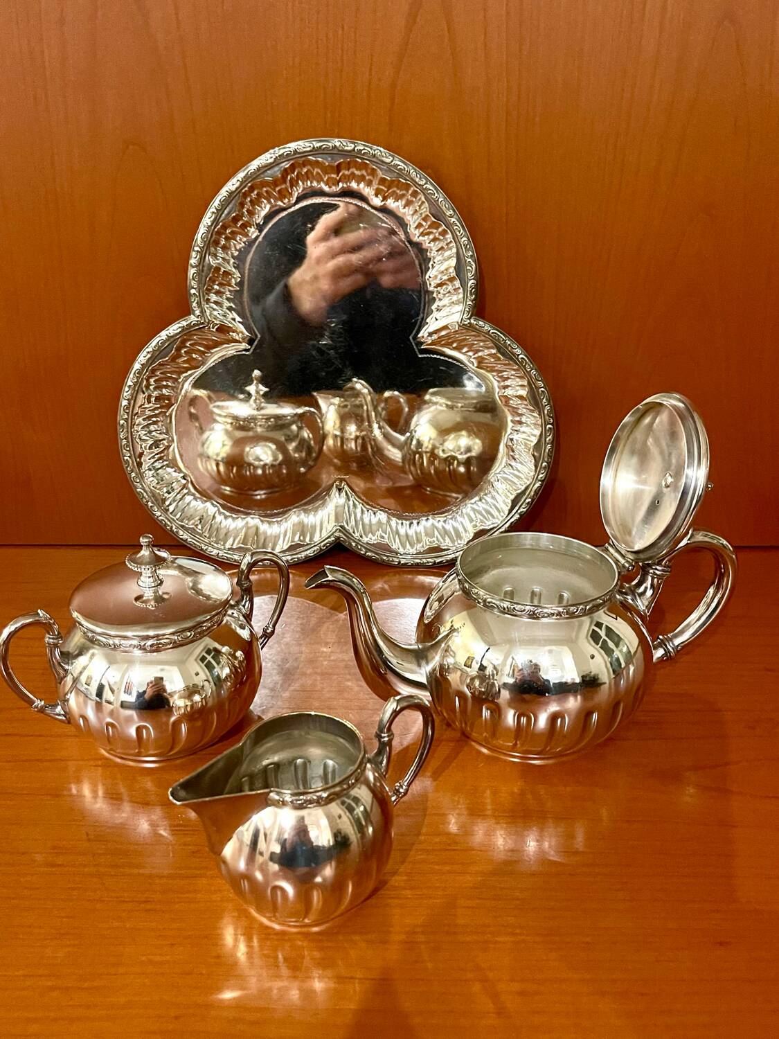 WMF tea set, silver-plated metal, 4 pieces