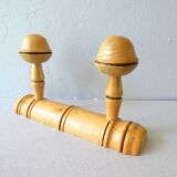 2 wooden pads coat rack imitating bamboo