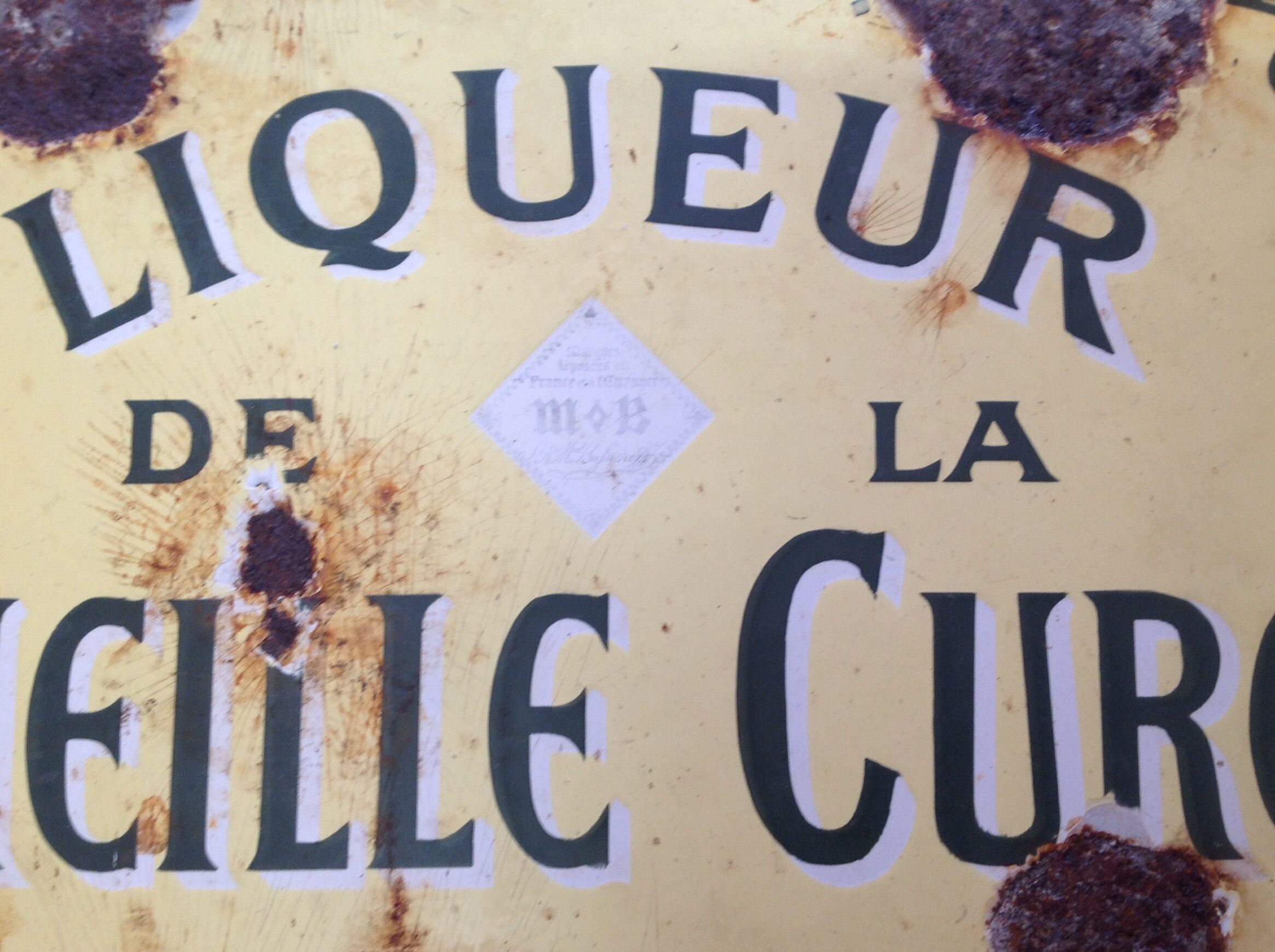 Enamelled plate "La vieille cure"