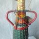 Bottle scoubidou and wicker years 1970 vintage