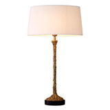 Pair of table lamps, patinated brass finish and black granite base, beautiful quality and sought-after style.