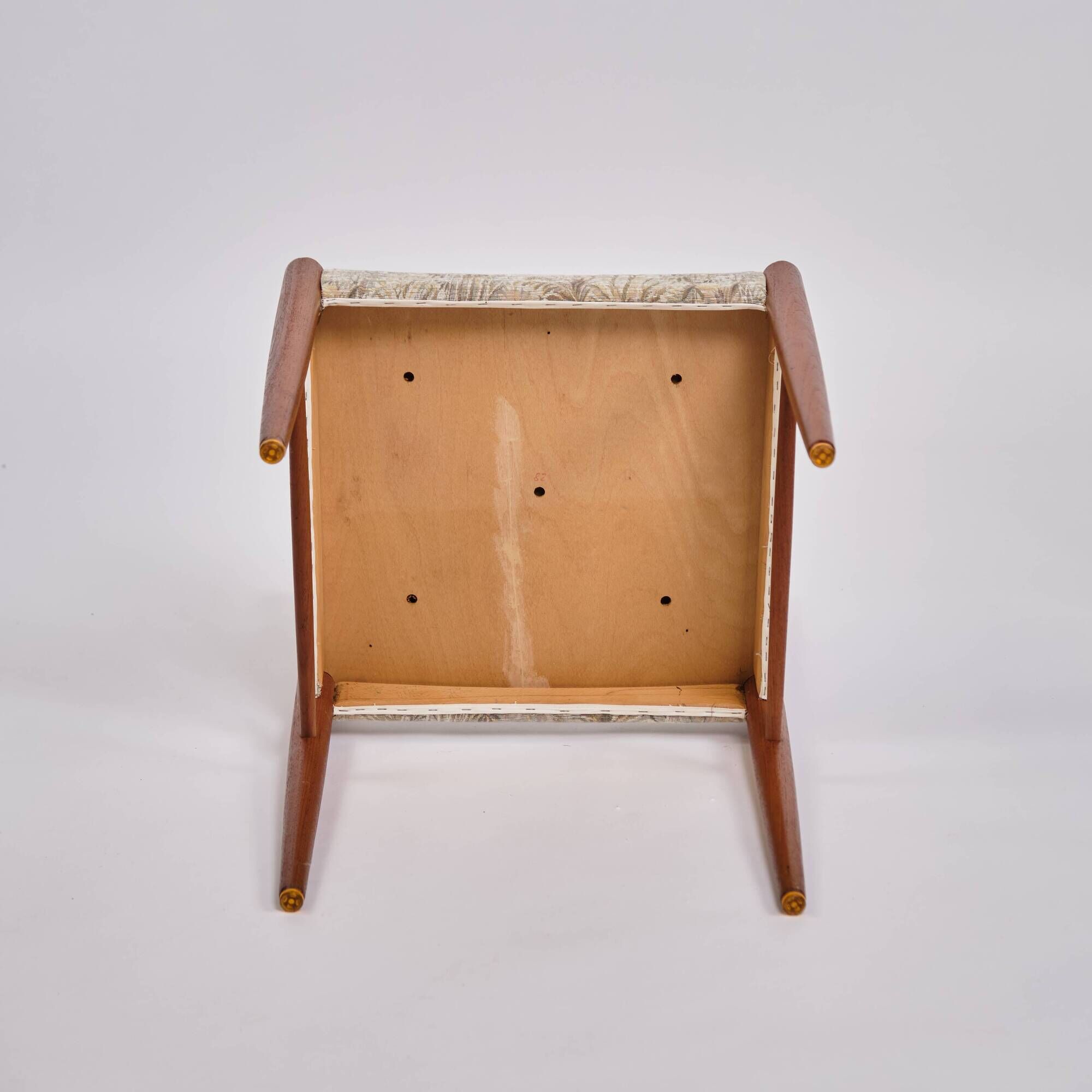 Set of six dining chairs - teak & light upholstery - Henry W. Klein - Bramin - 1960s