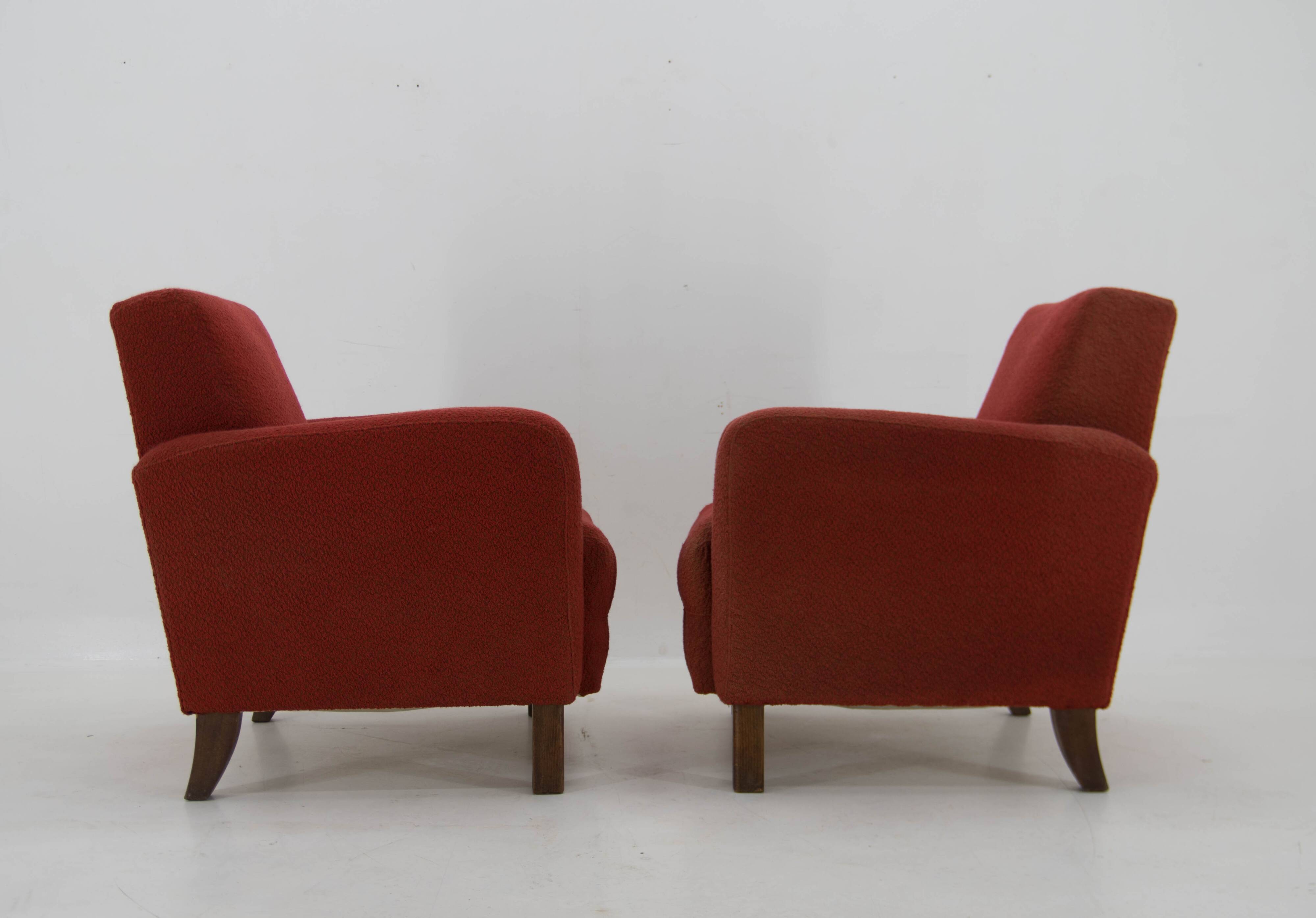 Set of Two Art Deco Armchairs by Halabala for UP Zavody, 1930s