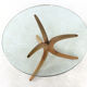 Alma möbel coffee table with boomerang legs and glass top