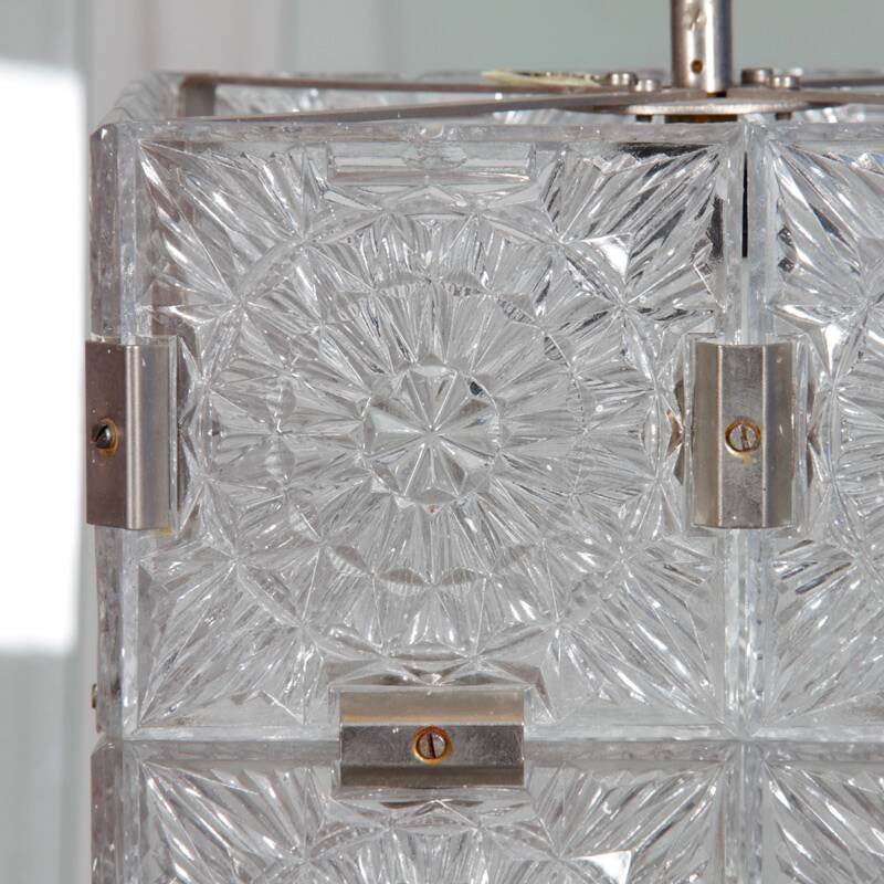 Glass pendant lamp by Kamenicky Senov, 1970