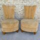 Paire de chauffeuses art deco en velours