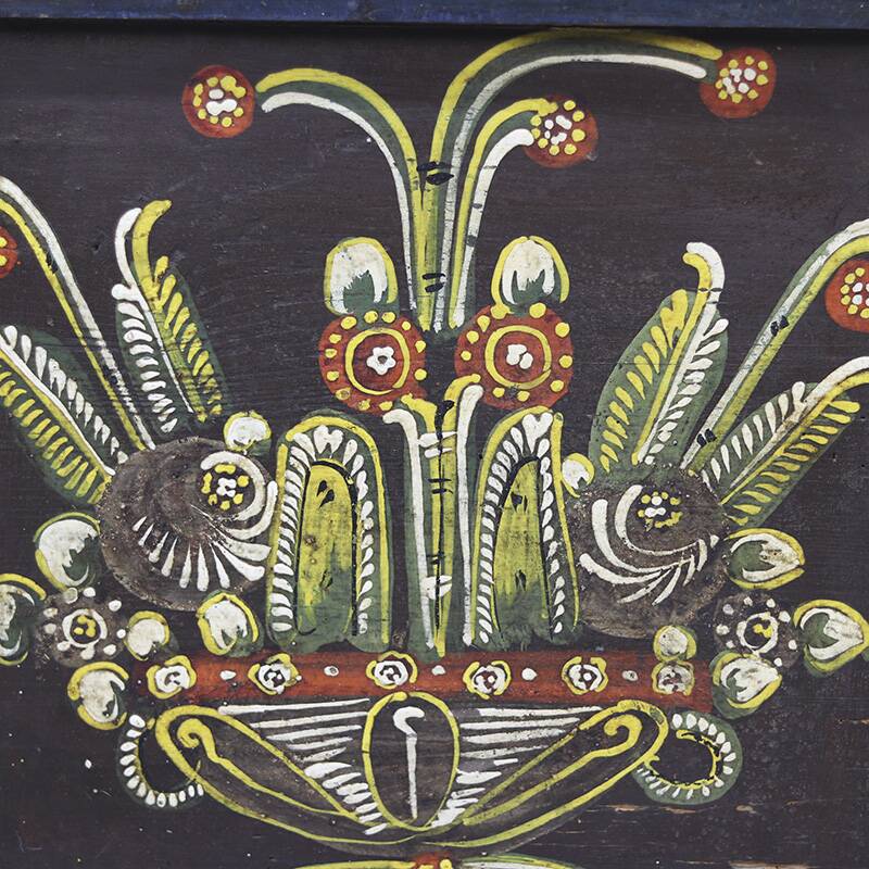 Painted Folk Art Bridal Chest 1825