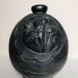 Art Deco ball vase in tin signed