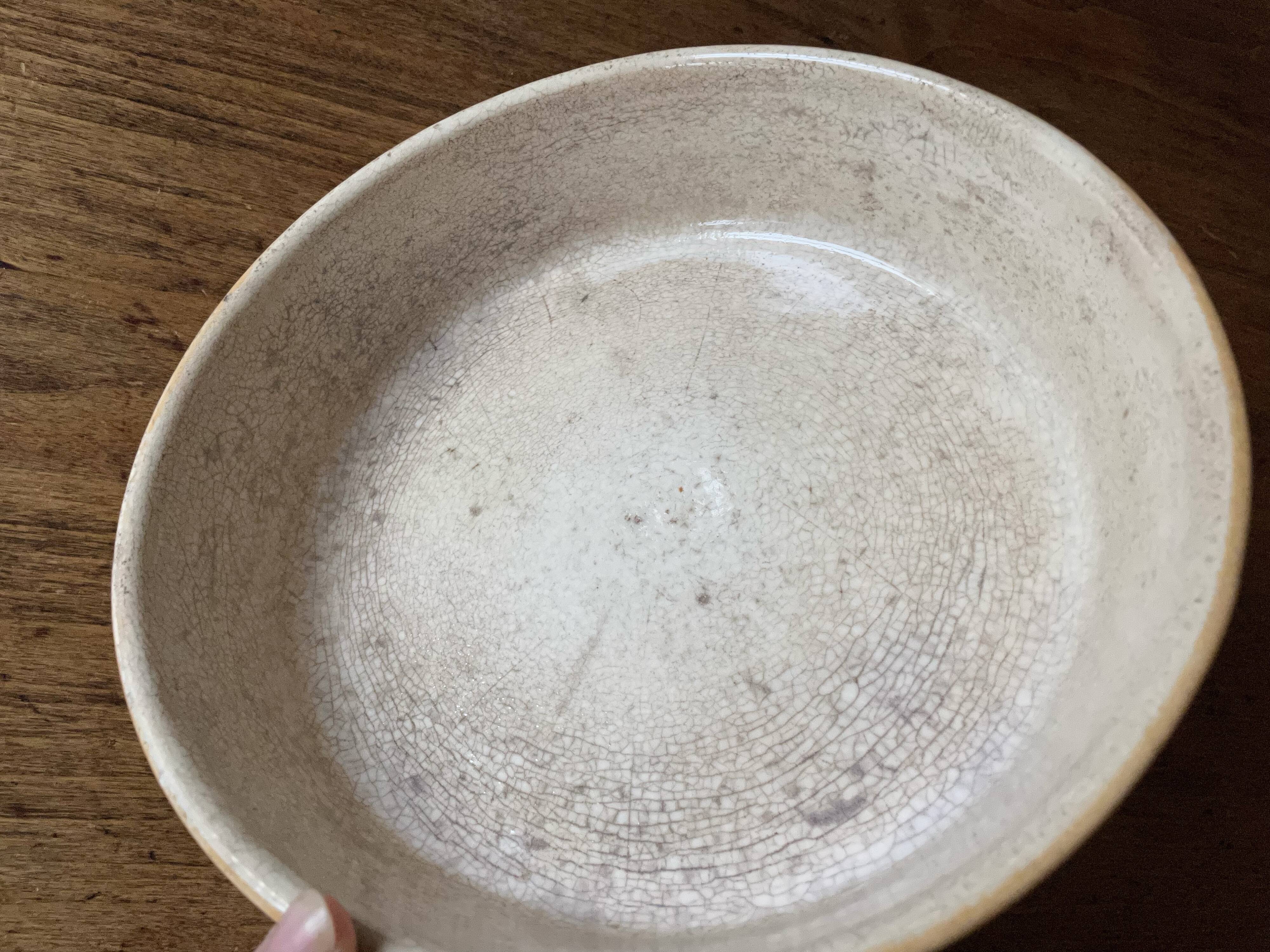 Plat à four rond Durofeu en céramique vintage ancien
