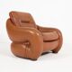 Sculptural Italian design leather lounge chair from 1960’s