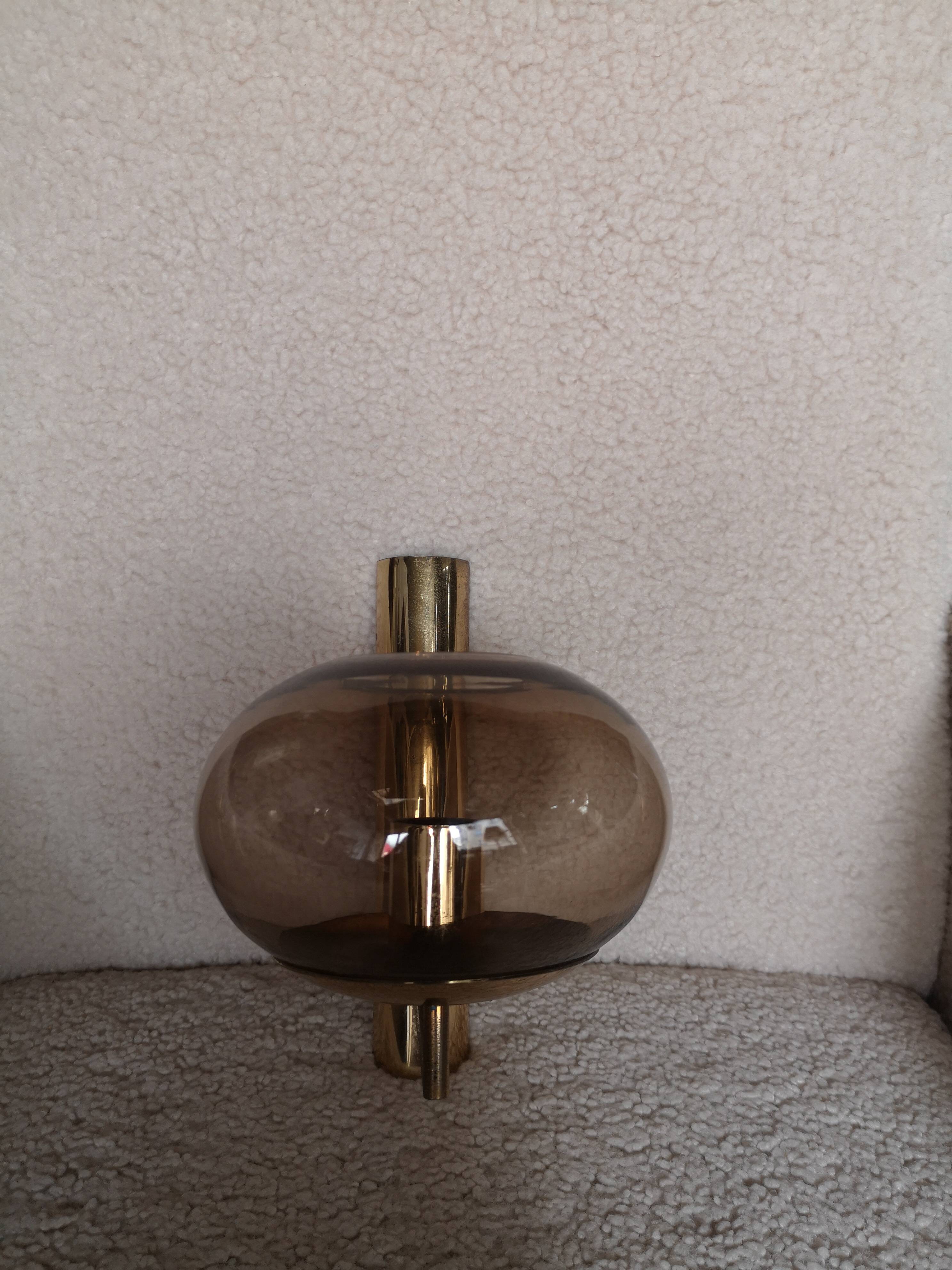 Sciolari smoked glass wall light 1970