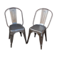 Paire de chaises en métal gris