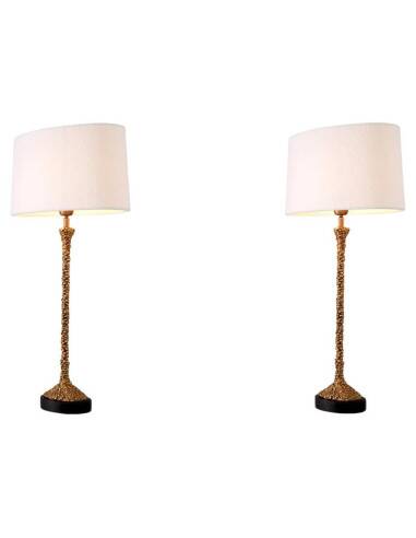 Pair of table lamps, patinated brass finish and black granite base, beautiful quality and sought-after style.