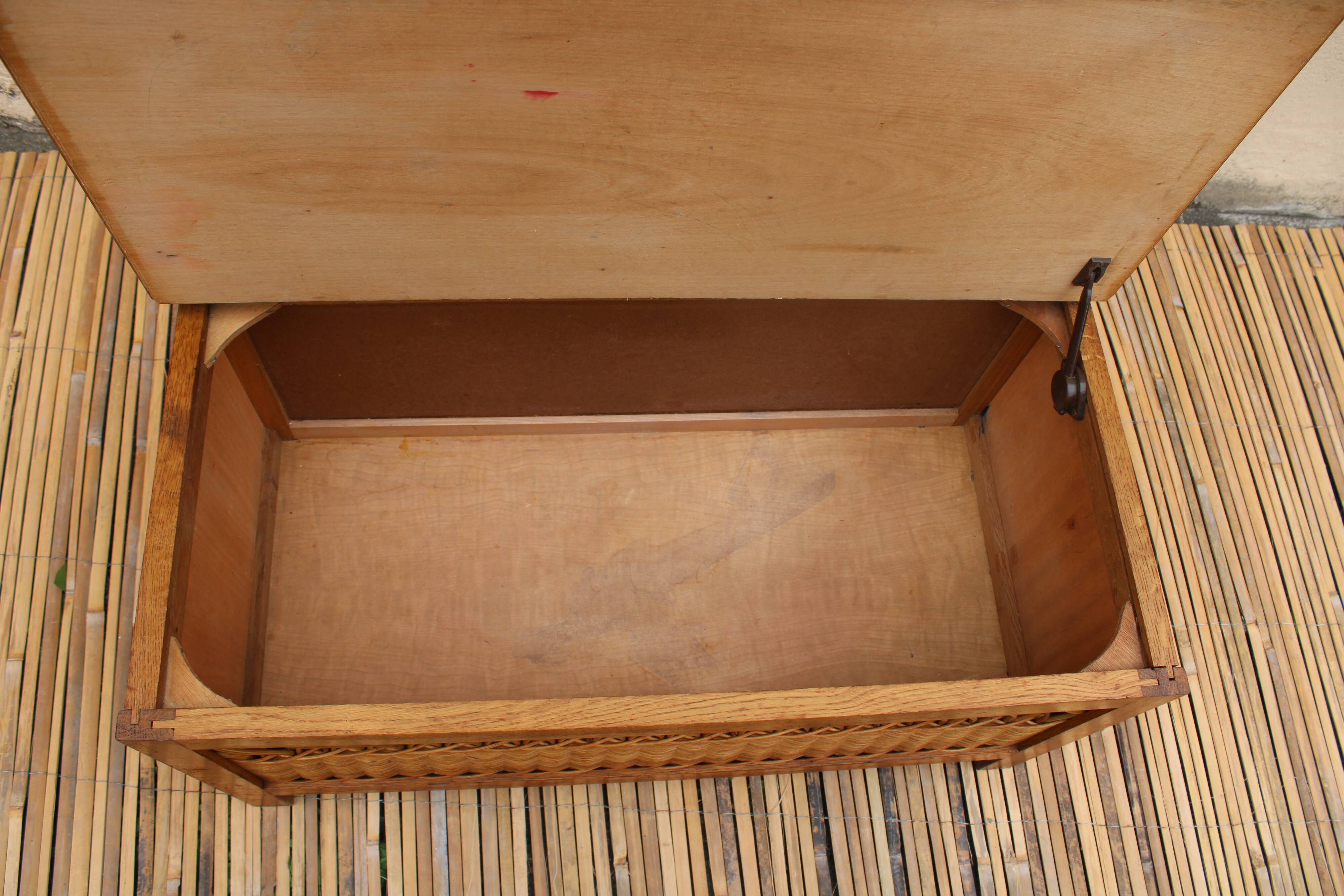 Wooden chest and rattan
