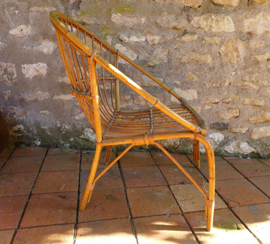 Vintage rattan armchair