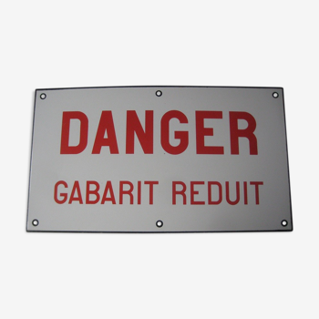 Ancient enamelled plaque, danger, gabarit reduit