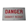 Ancient enamelled plaque, danger, gabarit reduit