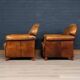 Vintage 20thc pair of dutch leather club chairs c.1980
