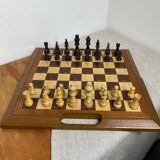 Wooden chess and backgammon set