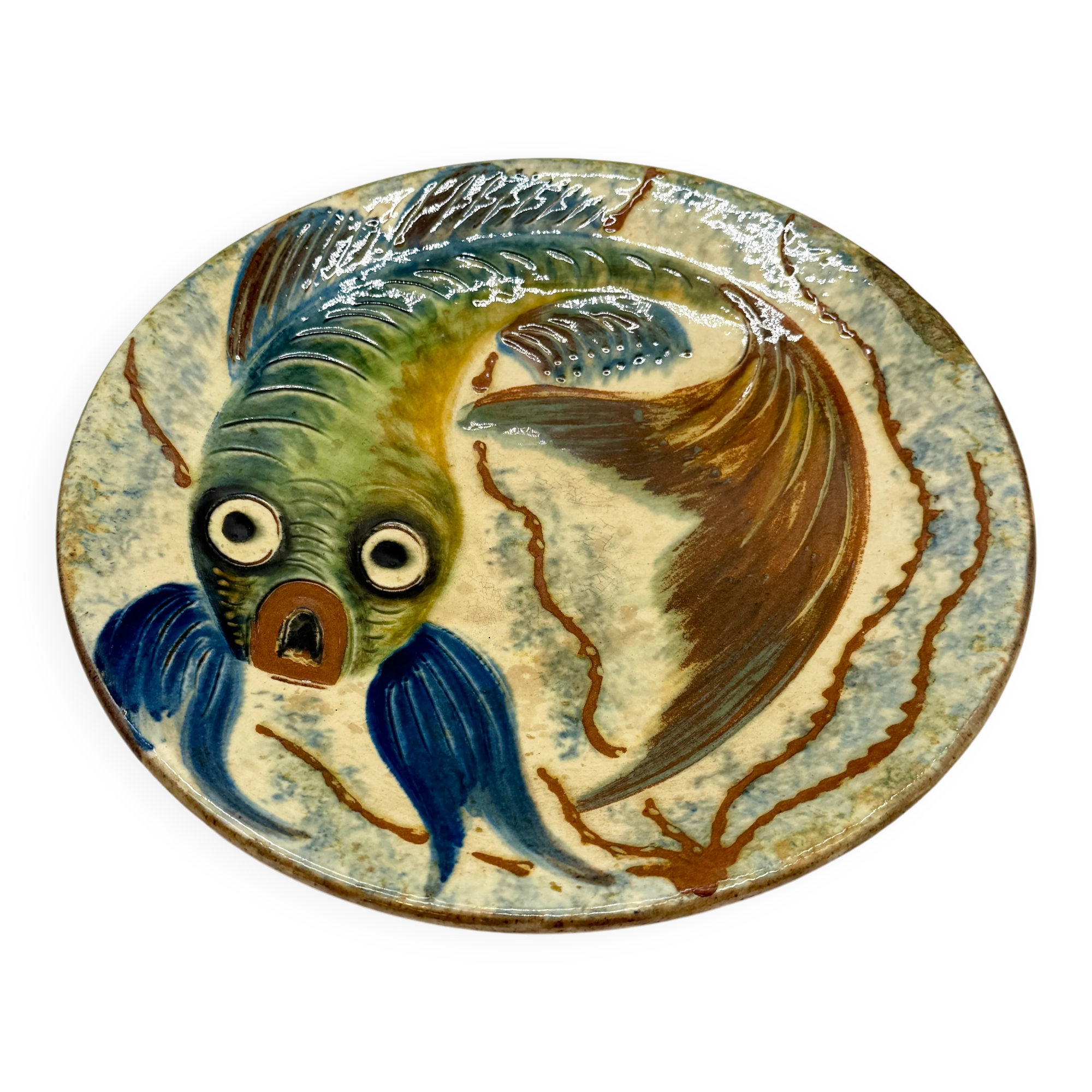 Wall plate fish – Puigdemont ceramic, 1960s
