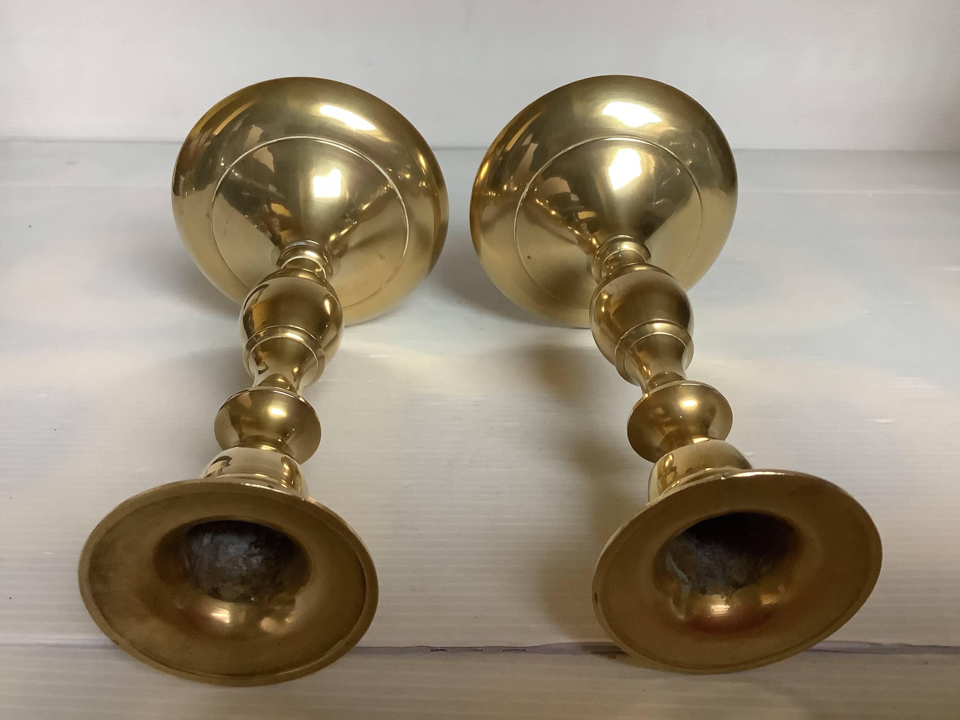 Pair of brass candlesticks