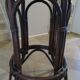Set of 2 swivel bar stools / chairs - wood - cane - rattan - 80s